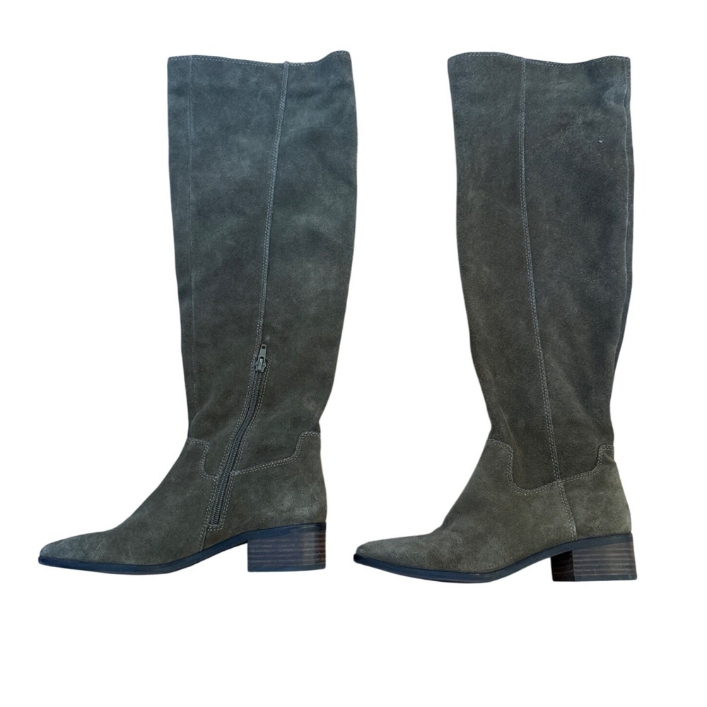 Lucky Brand Tall Boots Women Green Suede Knee High Boho Style SIZE 7M‎